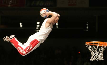 A member of the French acrobatic basketball team 