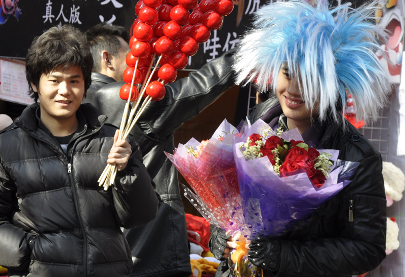 Spring festival coincides with Valentine's Day