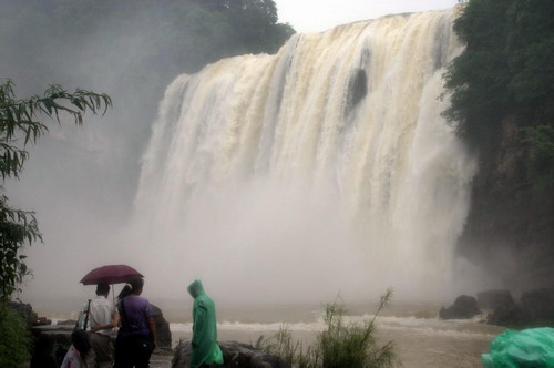 Huangguoshu Waterfall falls short of water