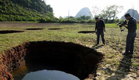 Pits formed in South China