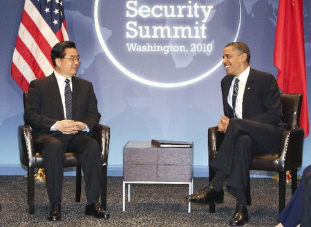 President Hu meets with Obama in Washington