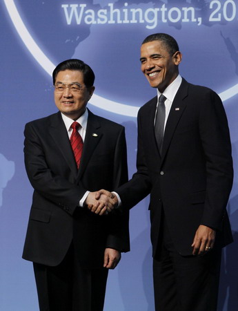President Hu meets with Obama in Washington