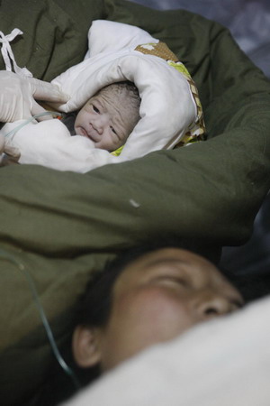 New-born babies bring in hope to quake-hit region
