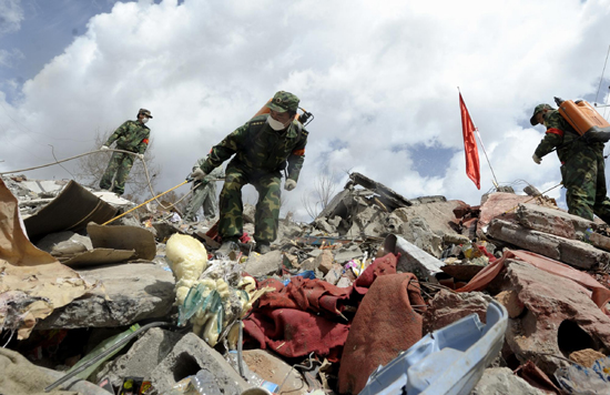 Disinfection continues in Yushu