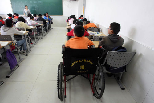 Disabled pupils in new school