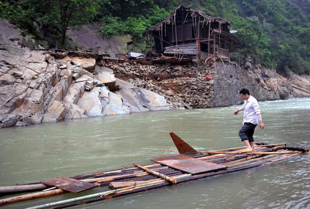 Ancient village in ruins after flood