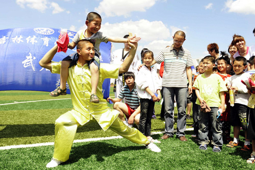 Martial arts demo for orphans