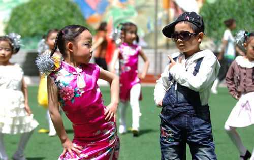 Children's fashion show for festival