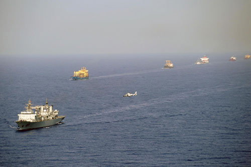 Training exercises at sea