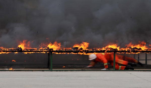 Fire drill held in Central China