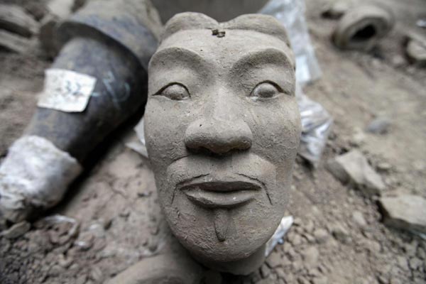 120 terracotta warriors unearthed at museum pit