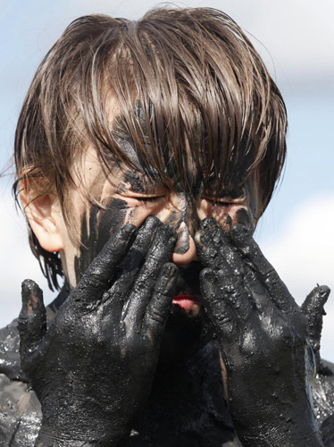 Mud bath in Russia