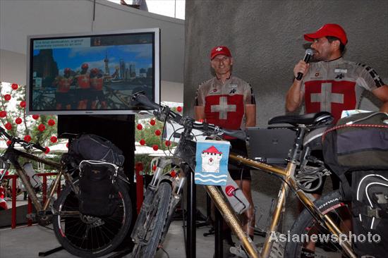 Swiss cyclists' 12,000-km epic trek to Shanghai