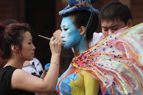 Body painting competition in Dalian