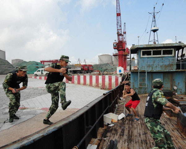 Security drill for Asian Games in Beibu Gulf