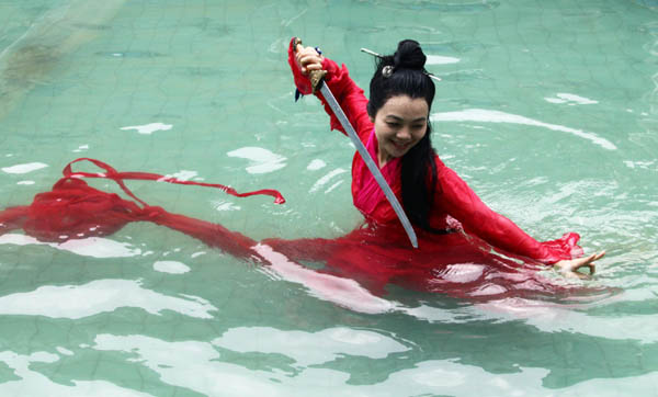 Yoga display makes a splash