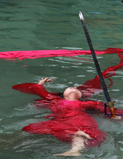 Yoga display makes a splash