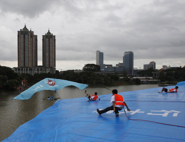 UFO? Unusual Flying Objects with birdman in China