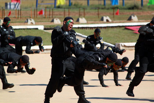 Beijing police stage anti-terror drill