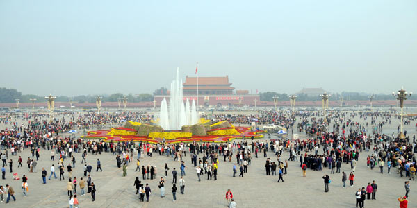 Tian'anmen Square blossoms for National Day