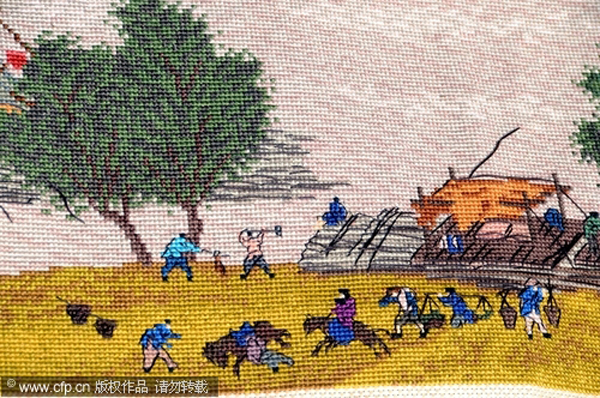 Famous scene shown in 586,812 stitches