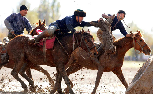 Goat grabbing competition held in Kyrgyzstan