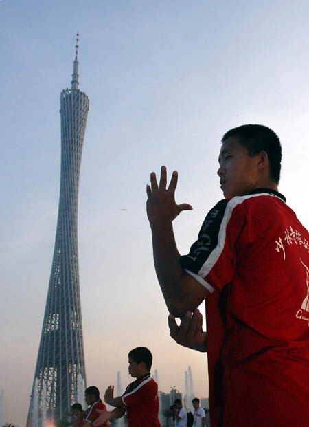 Kungfu show for Asiad opening ceremony 