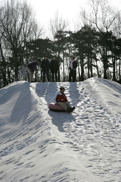 Playing in the snow at Old Summer Palace