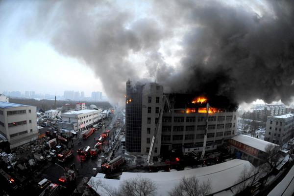 Warehouse goes up in flames