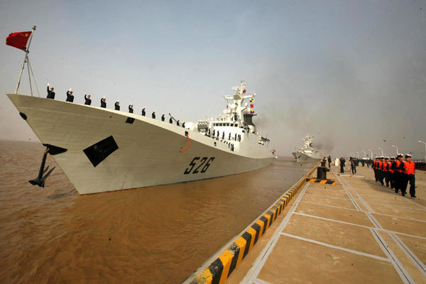 China's naval fleet off to 8th anti-piracy mission