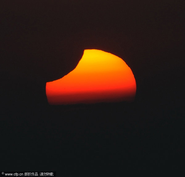 Solar eclipse before a day begins