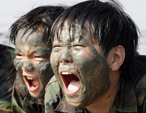 Summer military camp for South Korean kids