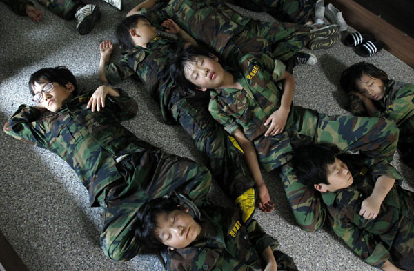 Summer military camp for South Korean kids