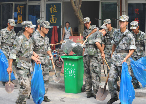 Cleaning the streets for PLA's 84th birthday