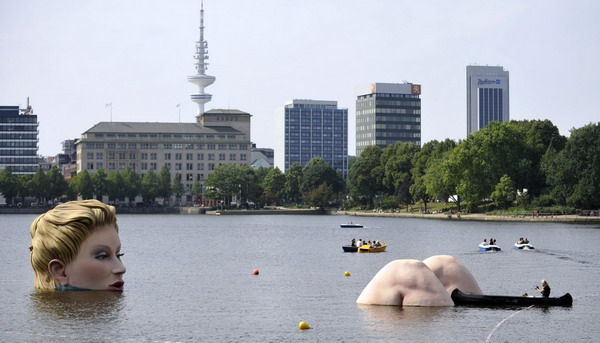 Grand mermaid in German lake