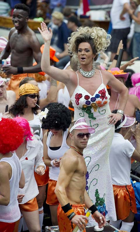 Gay pride parade in Amsterdam