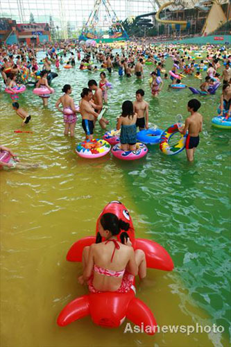 Summer swimmers soak in salty waters