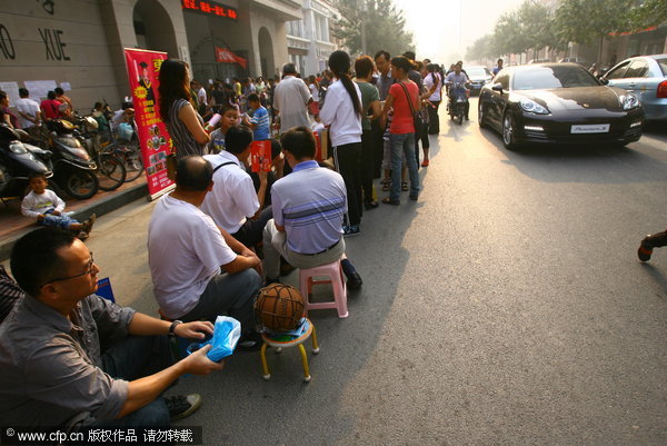 Queuing up for school