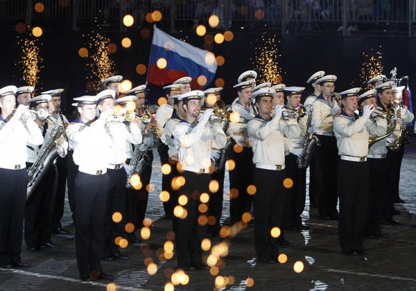 Int'l military music festival rehearsal in Moscow