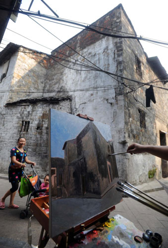 Painter captures traditional streets for posterity