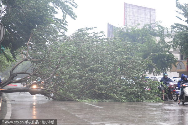 Typhoon Nesat strikes South China