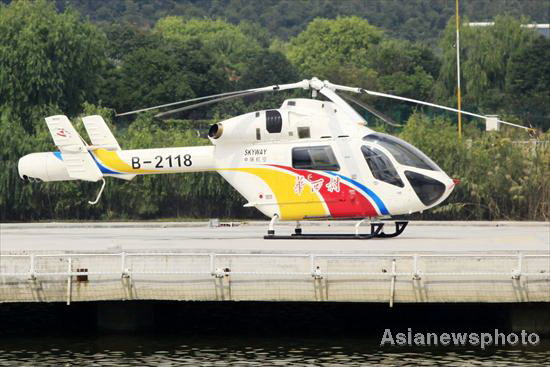 Rich village now boasts tourist helicopters