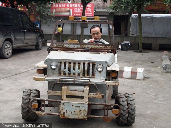 Homemade 'Hummer' runs no faster than a man