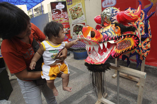 Dragon decorations usher in the Chinese New Year