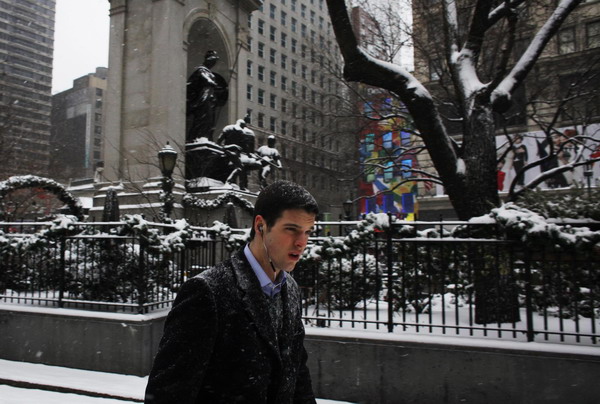 First snow storm in New York in 2012