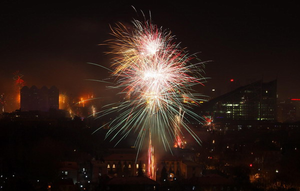 New Year's Eve fireworks across China