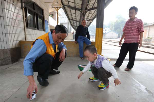 Lone station attendant with no trains