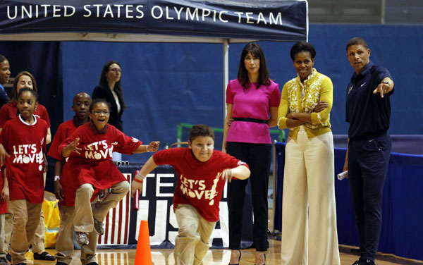 US, UK first ladies promote London Olympics