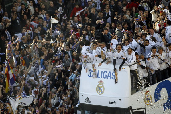 Real Madrid parade after triumph