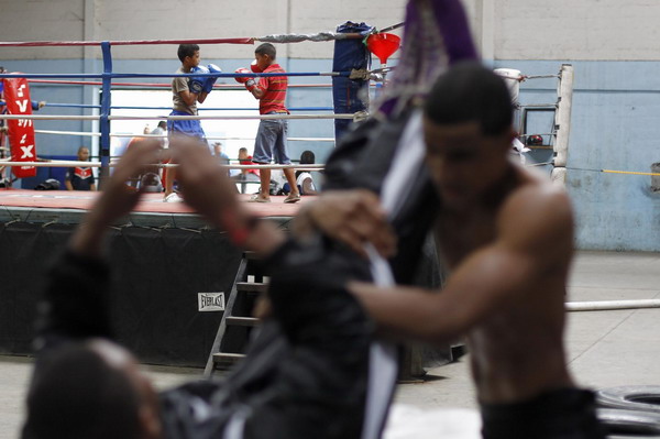 Young boxers in Panama City